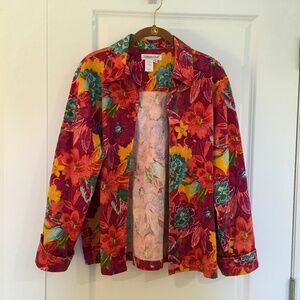 Cold water Creek tropical floral jacket size medium